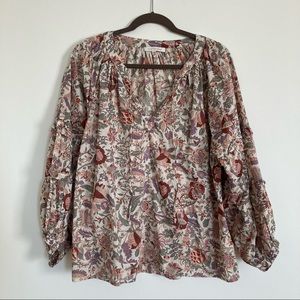 Love the label floral cotton blouse L